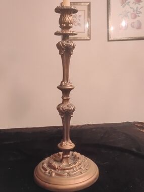 22" Vintage Ornate Brass Altar Candlestick Baroque